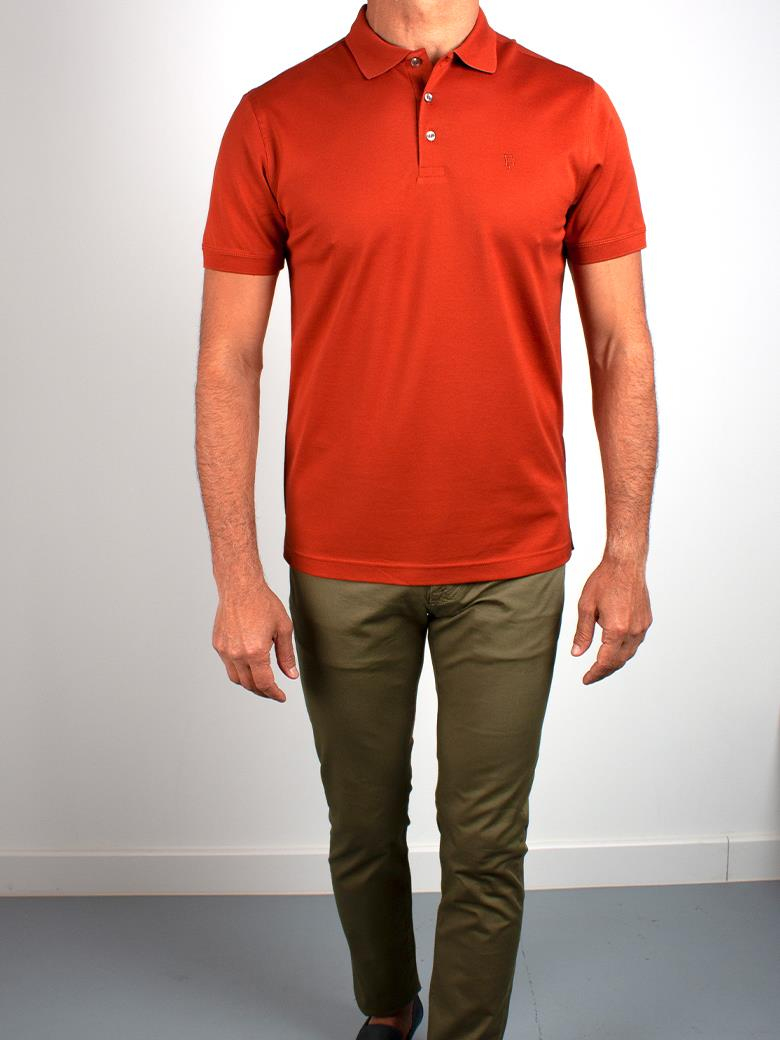 Regular Fit Merserize %100 Pamuk Kiremit Polo Yaka Tişört