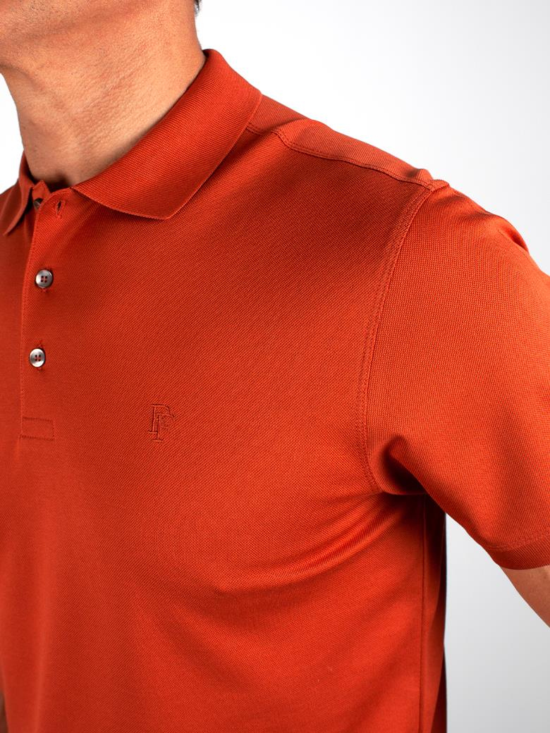 Regular Fit Merserize %100 Pamuk Kiremit Polo Yaka Tişört