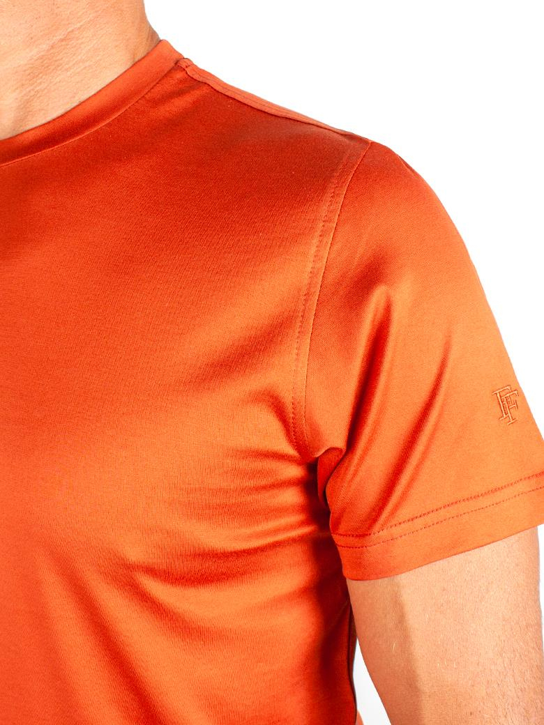 Regular Fit Merserize %100 Pamuk Kiremit Bisiklet Yaka Tişört