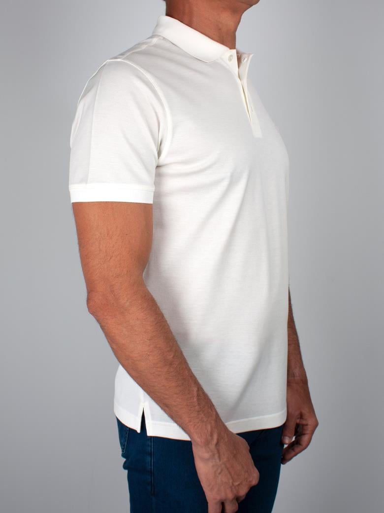 Regular Fit Merserize %100 Pamuk Koyu Beyaz Polo Yaka Tişört