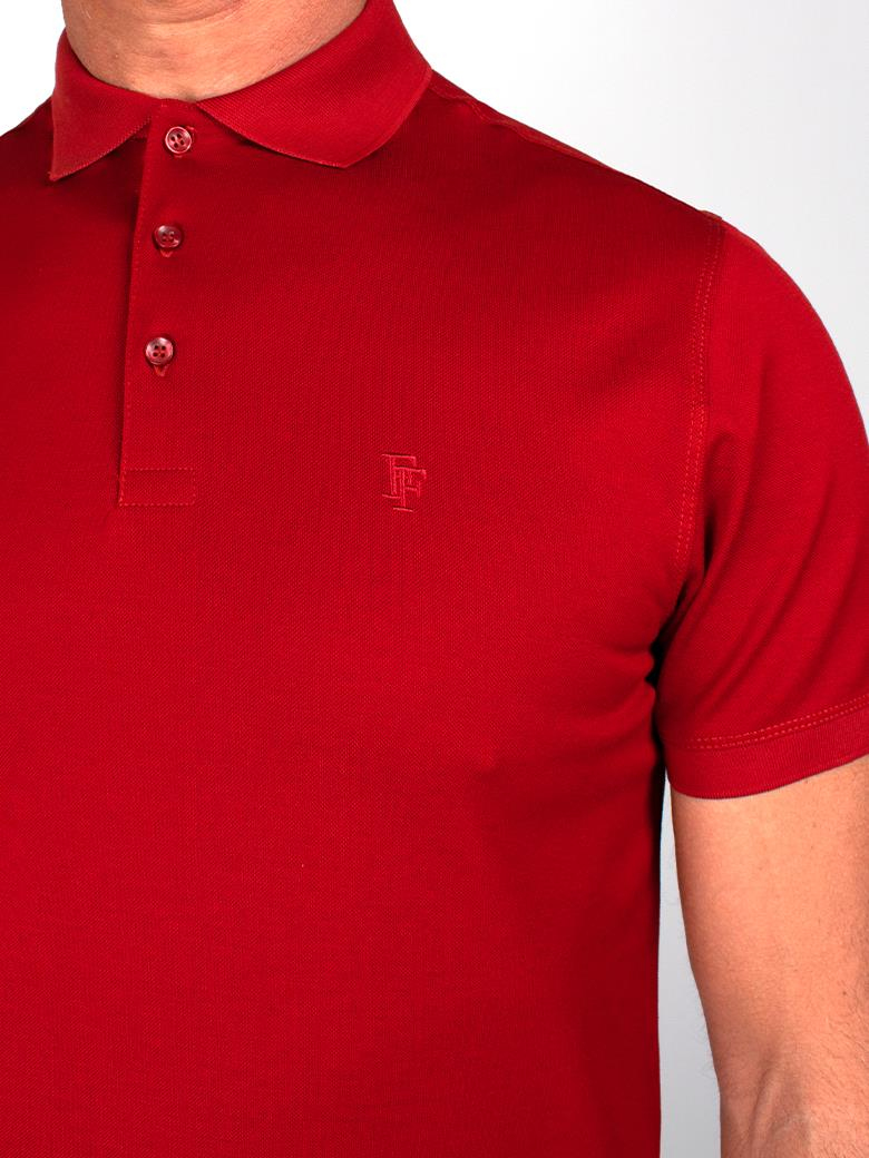 Regular Fit Merserize %100 Pamuk Koyu Kiremit Polo Yaka Tişört