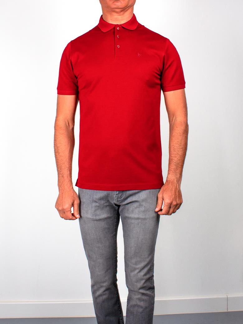 Regular Fit Merserize %100 Pamuk Koyu Kiremit Polo Yaka Tişört
