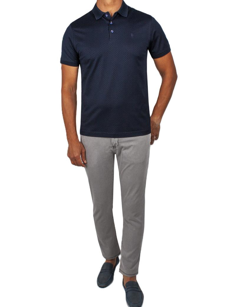 Regular Fit Merserize %100 Pamuk Koyu Lacivert Polo Yaka Tişört