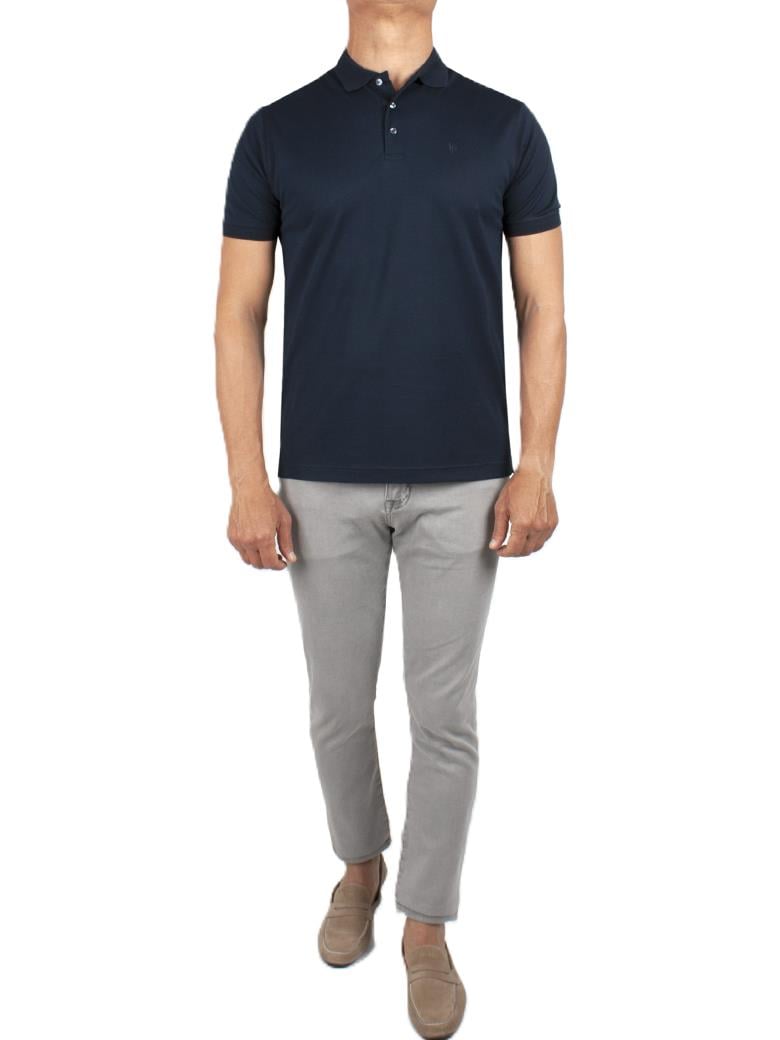 Regular Fit Merserize %100 Pamuk Koyu Lacivert Polo Yaka Tişört