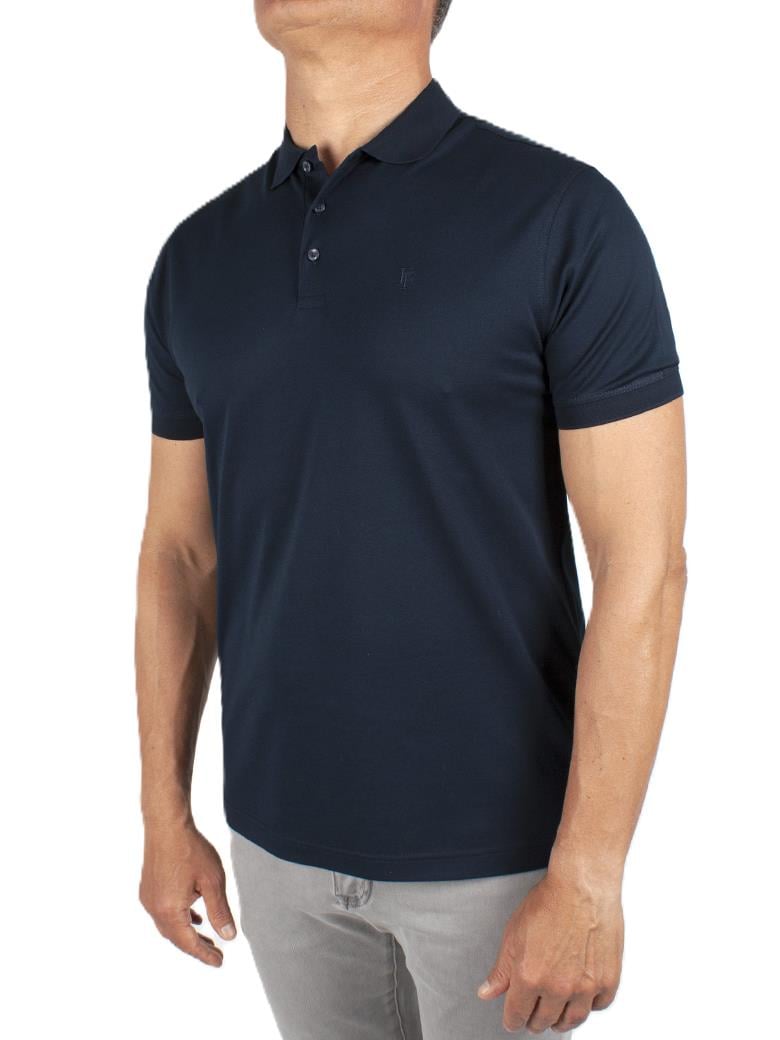 Regular Fit Merserize %100 Pamuk Koyu Lacivert Polo Yaka Tişört