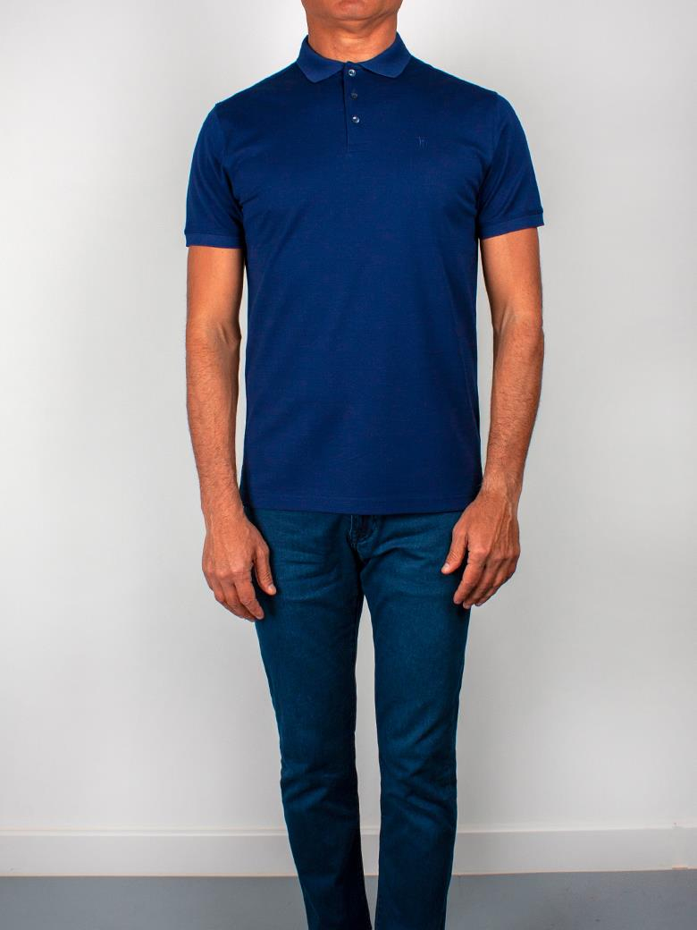Regular Fit Merserize %100 Pamuk Lacivert Polo Yaka Tişört