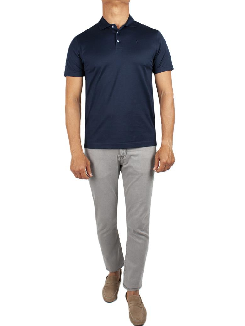 Regular Fit Merserize %100 Pamuk Lacivert Polo Yaka Tişört