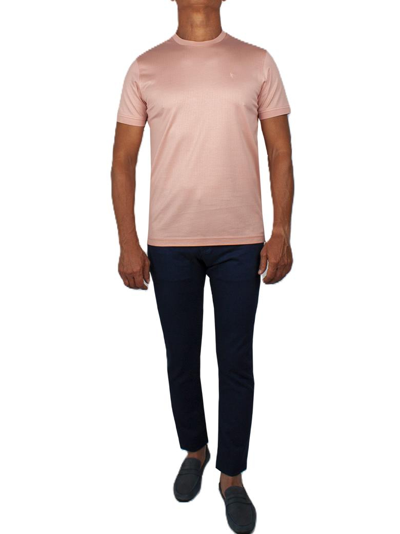 Regular Fit Merserize %100 Pamuk Pembe Bisiklet Yaka Tişört