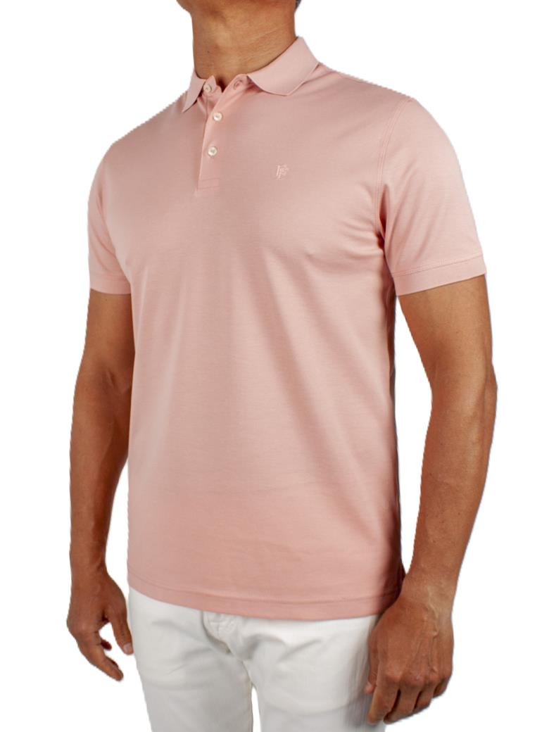 Regular Fit Merserize %100 Pamuk Pembe Polo Yaka Tişört