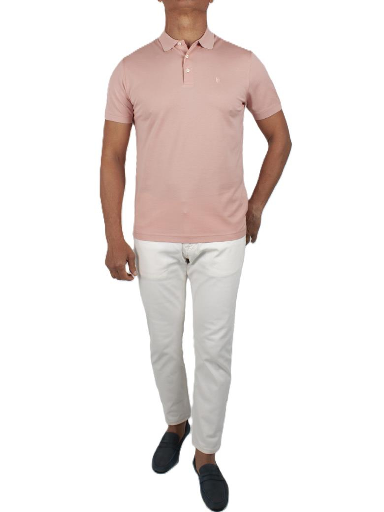 Regular Fit Merserize %100 Pamuk Pembe Polo Yaka Tişört