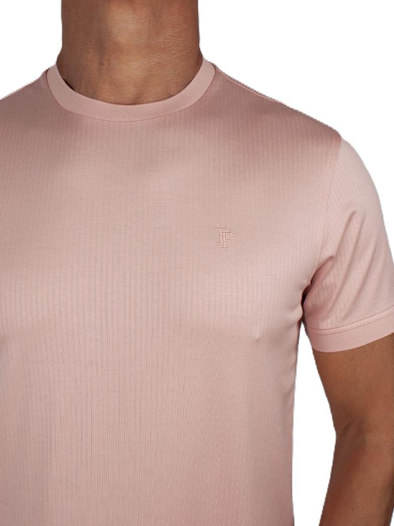 Regular Fit Merserize %100 Pamuk Pembe Bisiklet Yaka Tişört