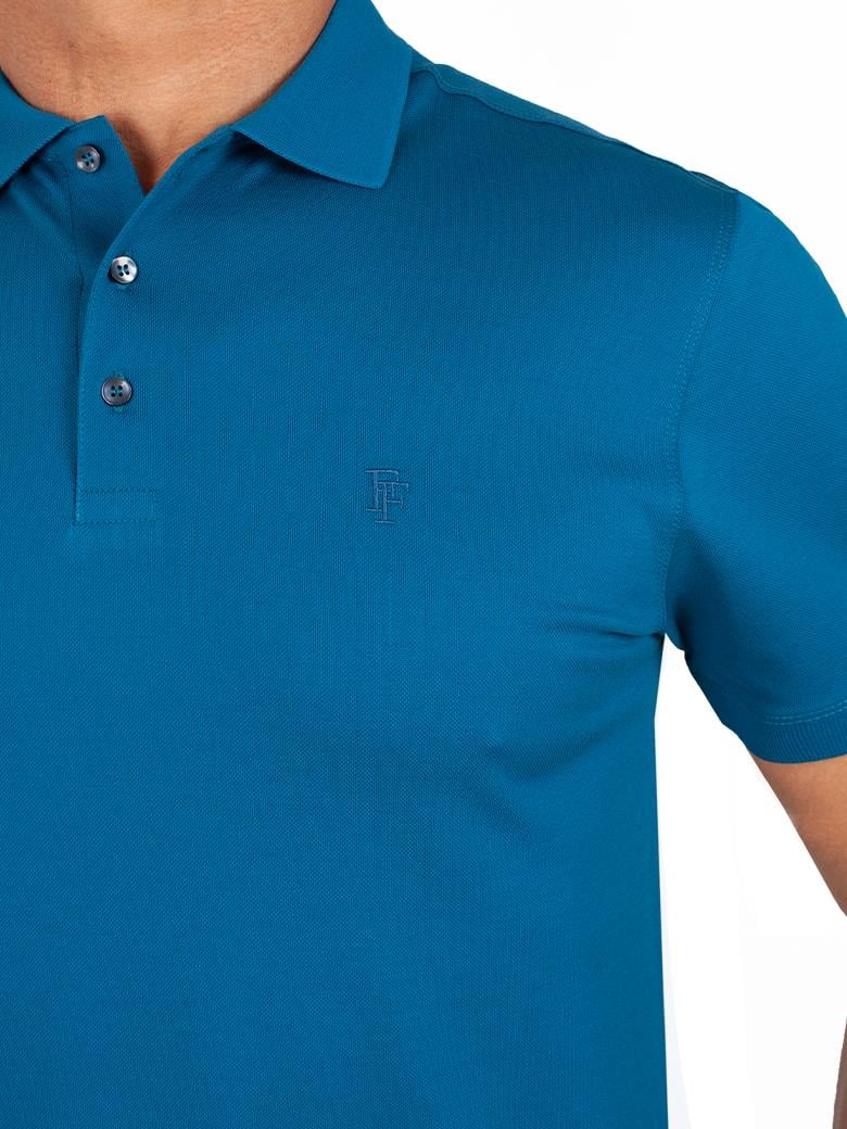 Regular Fit Merserize %100 Pamuk Petrol Polo Yaka Tişört