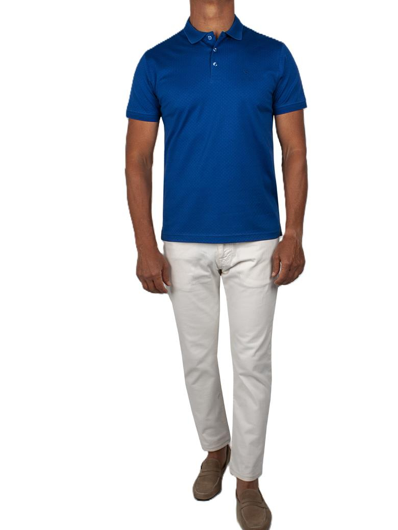 Regular Fit Merserize %100 Pamuk Saks Polo Yaka Tişört