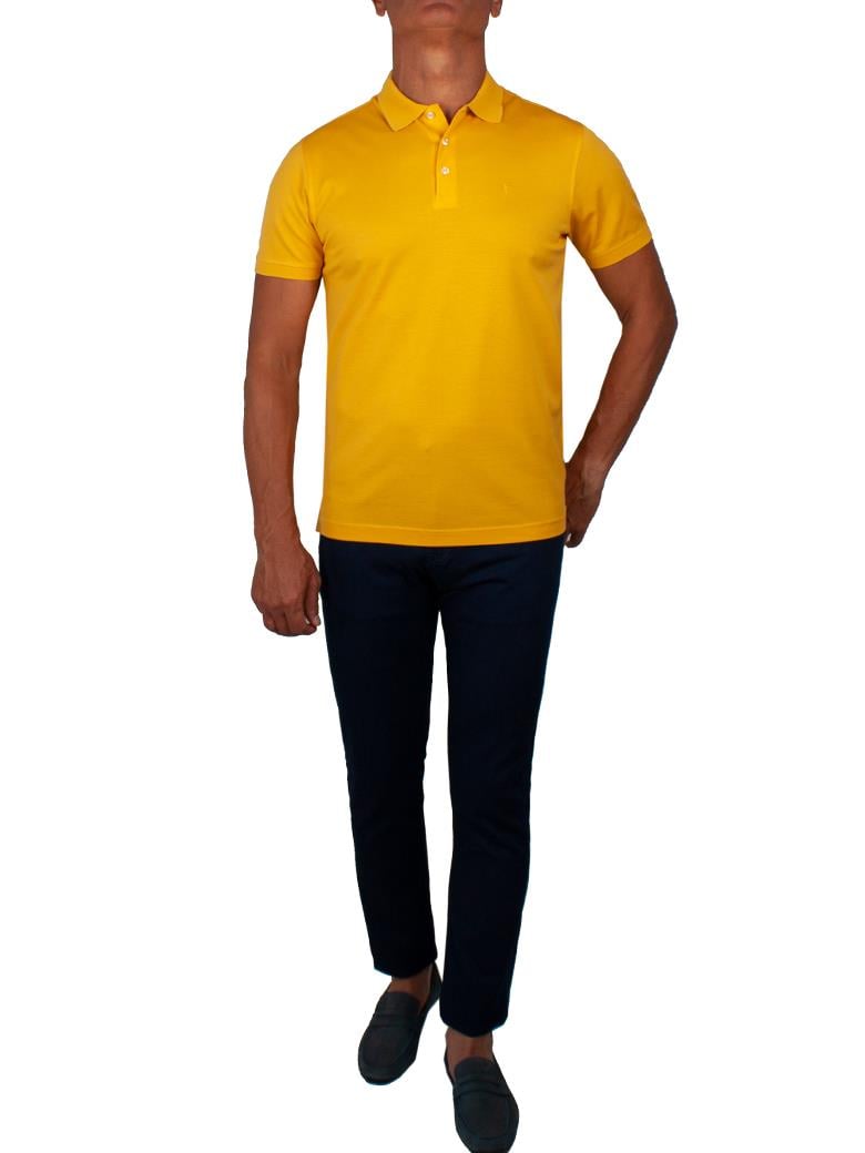Reguler Fit Merserize %100 Pamuk Sarı Polo Yaka Tişört