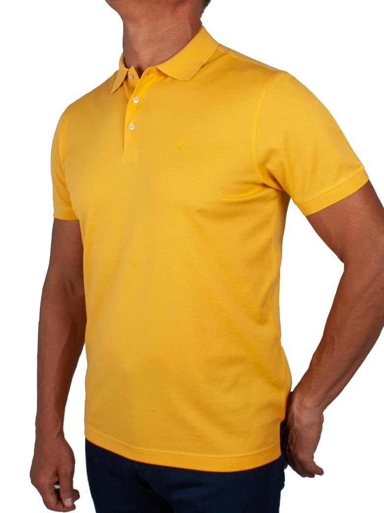 Reguler Fit Merserize %100 Pamuk Sarı Polo Yaka Tişört