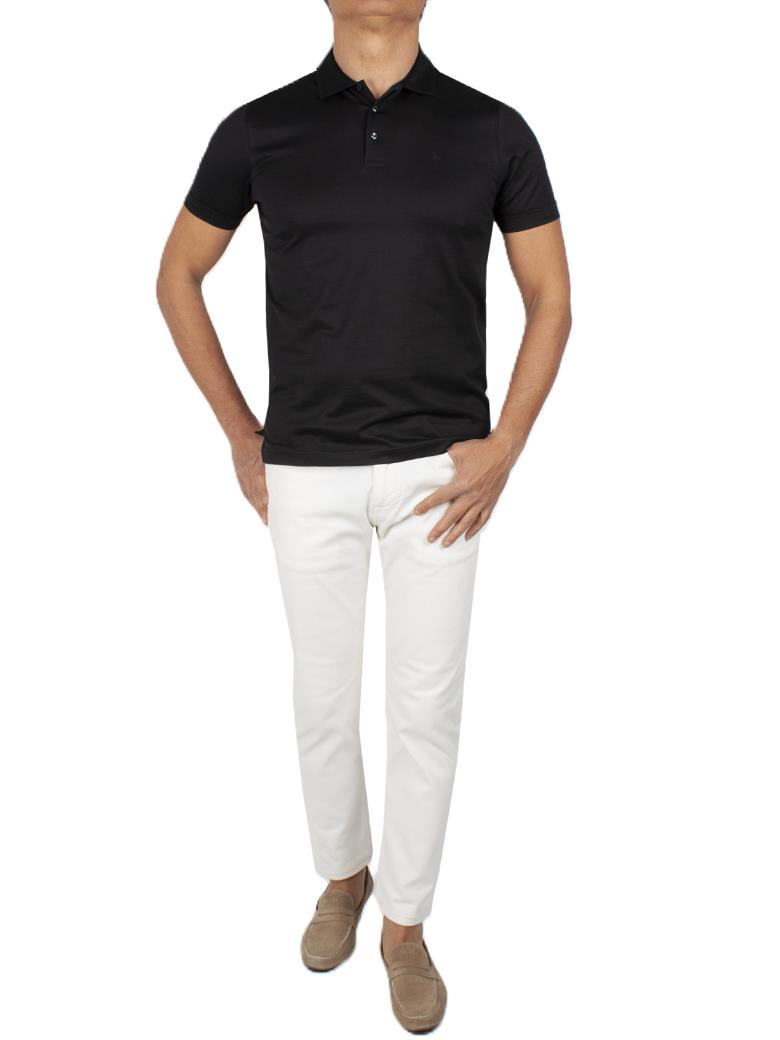 Regular Fit Merserize %100 Pamuk Siyah Polo Yaka Tişört