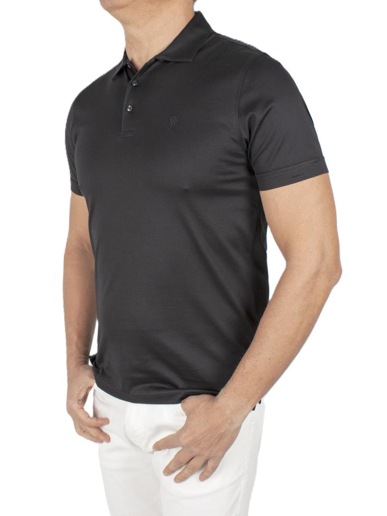 Regular Fit Merserize %100 Pamuk Siyah Polo Yaka Tişört