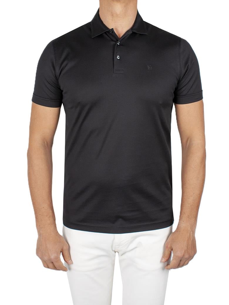 Regular Fit Merserize %100 Pamuk Siyah Polo Yaka Tişört
