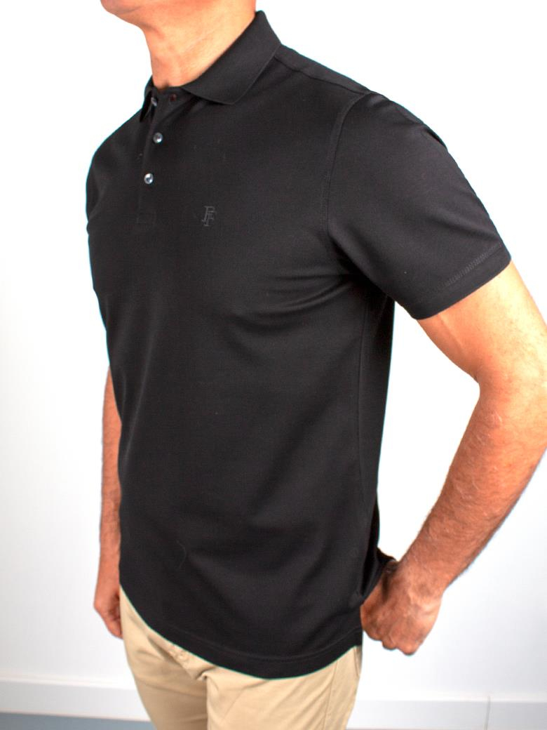 Regular Fit Merserize %100 Pamuk Siyah Polo Yaka Tişört