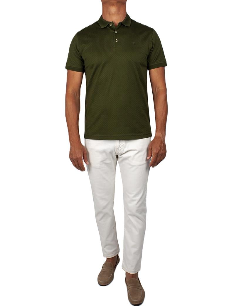 Regular Fit Merserize %100 Pamuk Yeşil Polo Yaka Tişört