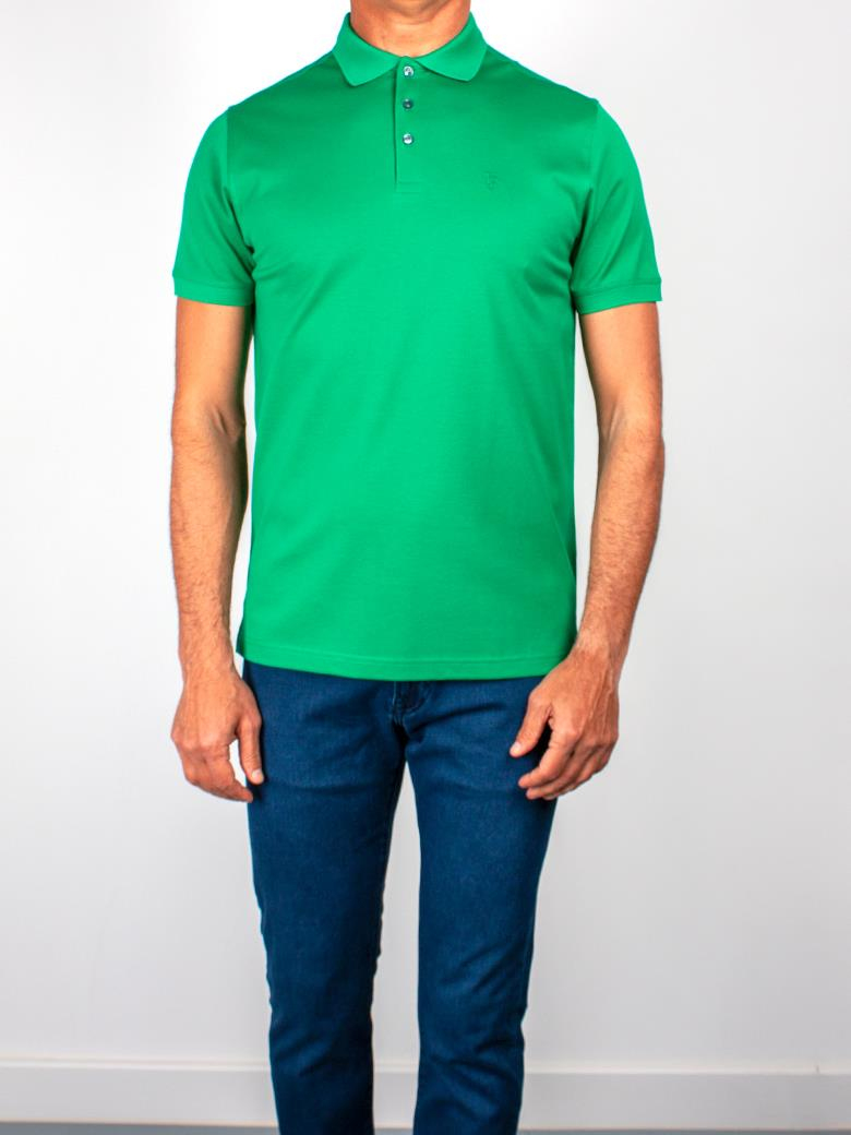 Regular Fit Merserize %100 Pamuk Yeşil Polo Yaka Tişört