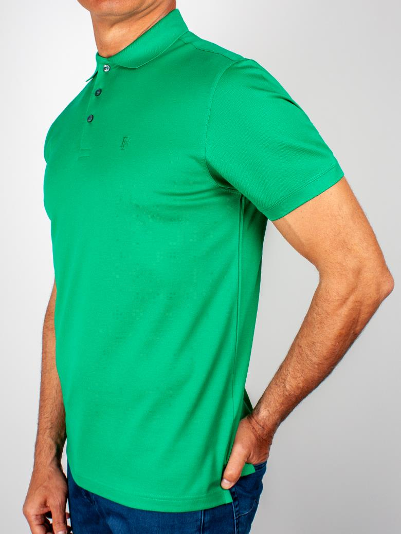 Regular Fit Merserize %100 Pamuk Yeşil Polo Yaka Tişört