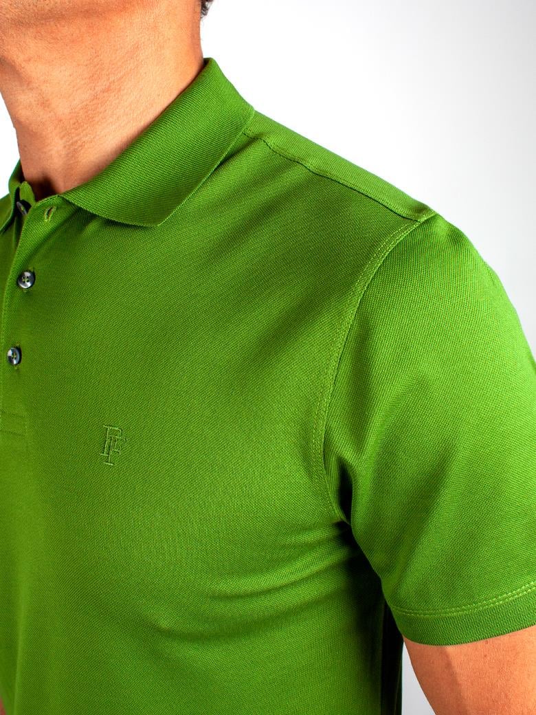 Regular Fit Merserize %100 Pamuk Yeşil Polo Yaka Tişört