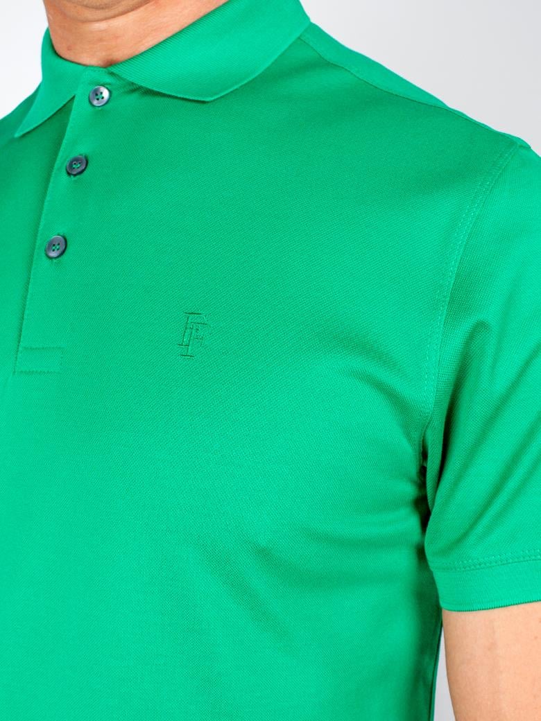 Regular Fit Merserize %100 Pamuk Yeşil Polo Yaka Tişört