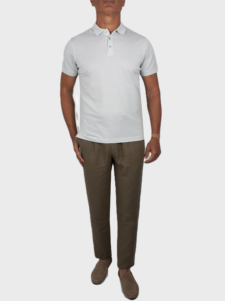 Regular Fit Merserize Açık Mavi Polo Yaka Tişört