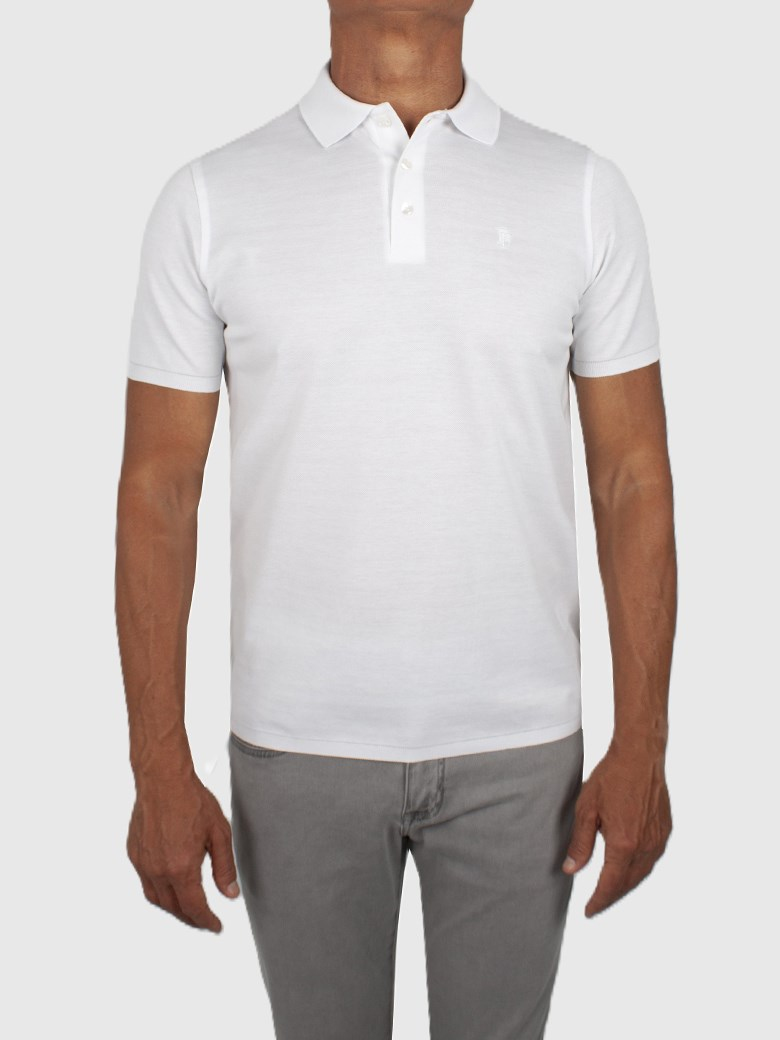 Regular Fit Merserize Beyaz Polo Yaka Tişört