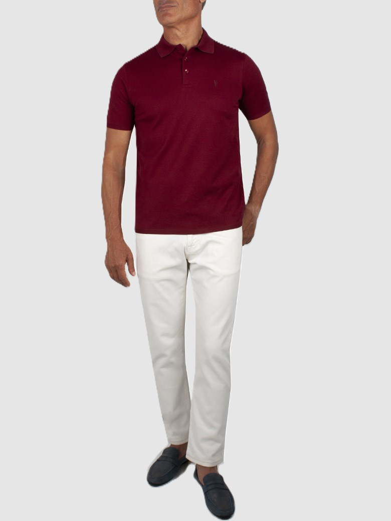 Regular Fit Merserize Bordo Polo Yaka Tişört