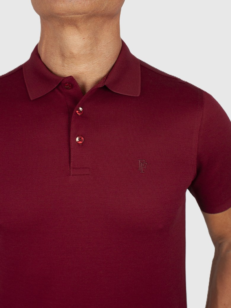 Regular Fit Merserize Bordo Polo Yaka Tişört