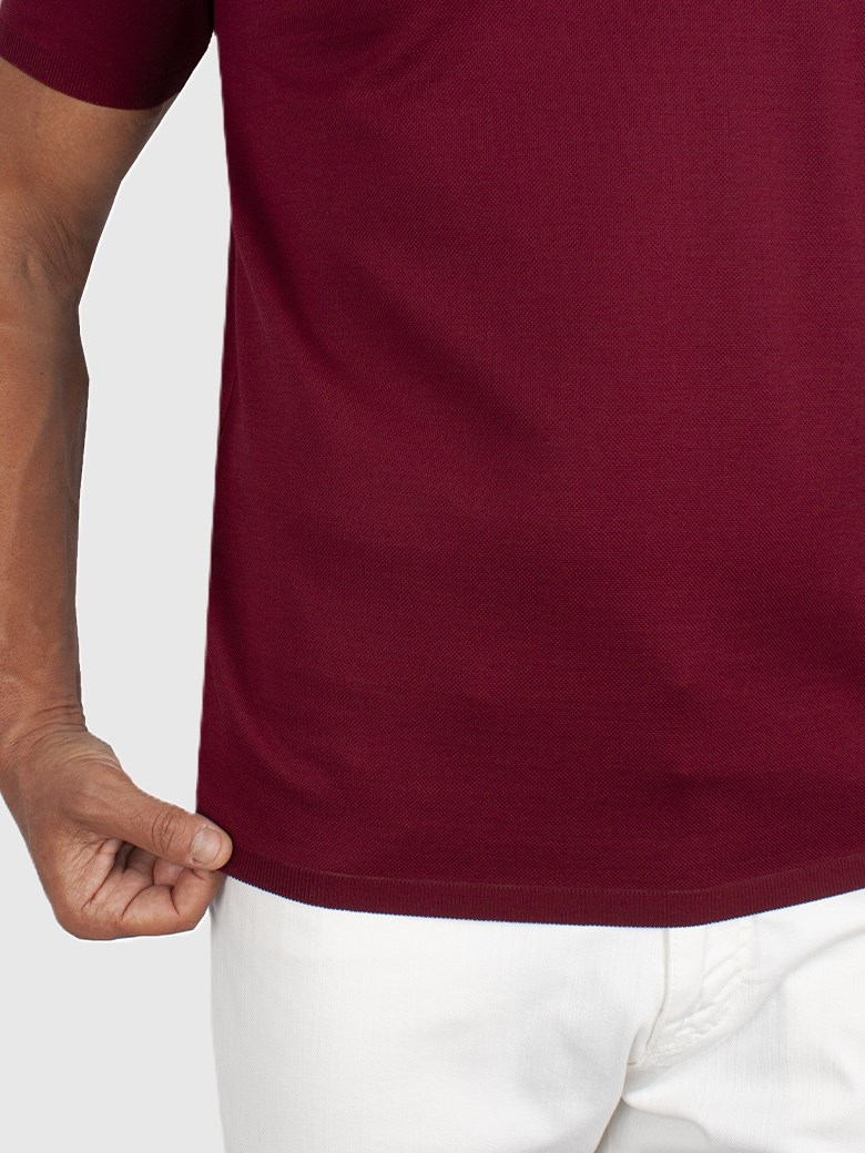 Regular Fit Merserize Bordo Polo Yaka Tişört