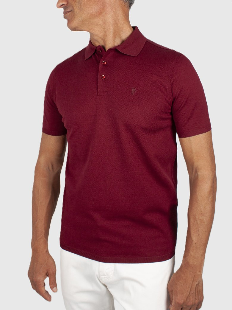 Regular Fit Merserize Bordo Polo Yaka Tişört