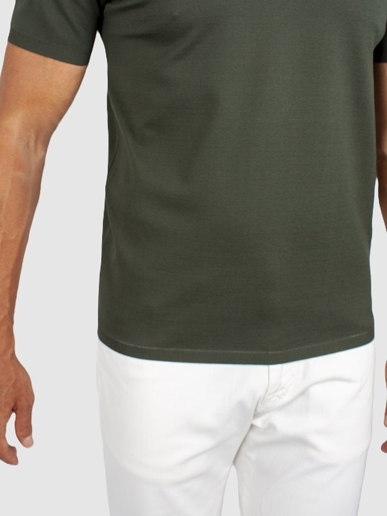Regular Fit Merserize Haki Polo Yaka Tişört
