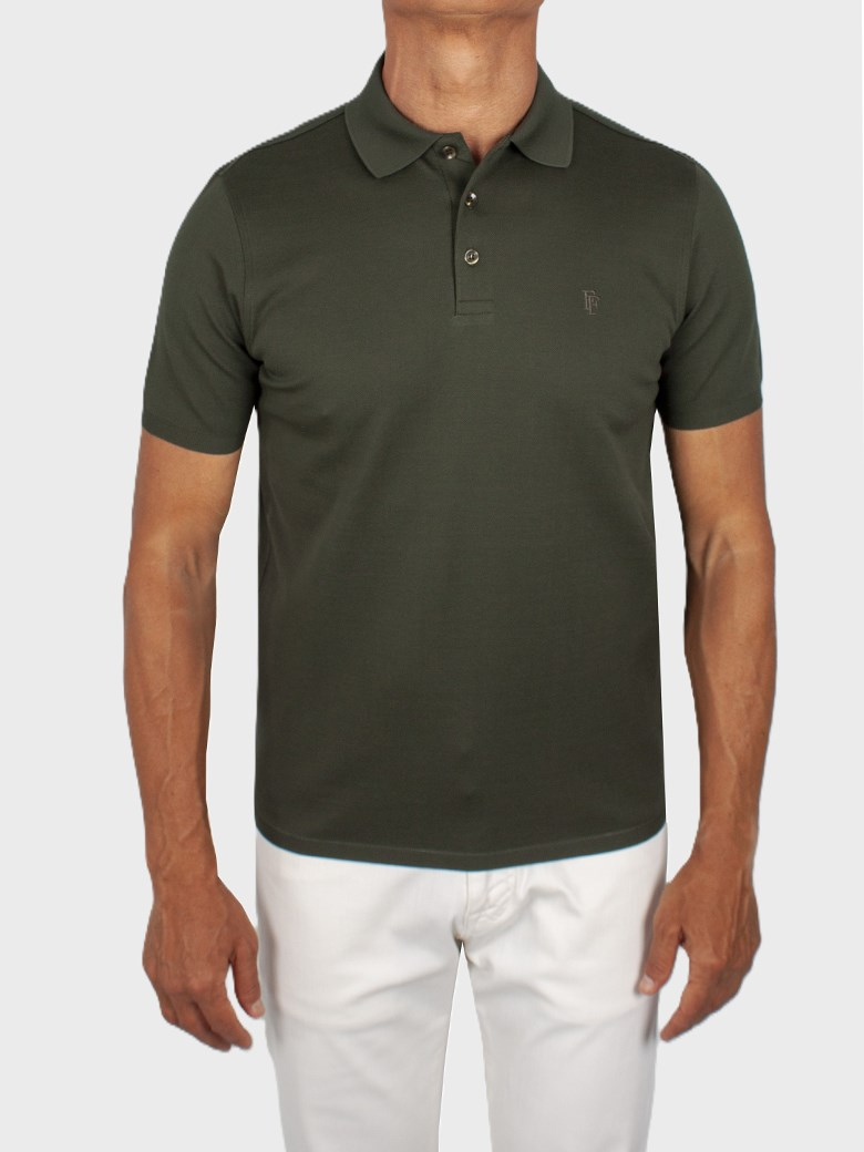 Regular Fit Merserize Haki Polo Yaka Tişört