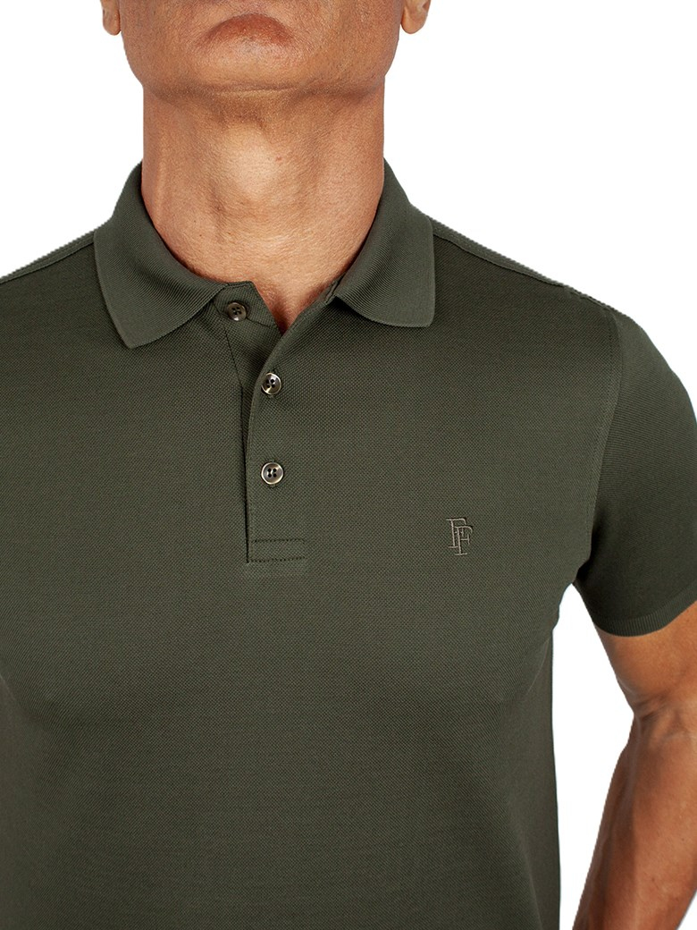 Regular Fit Merserize Haki Polo Yaka Tişört