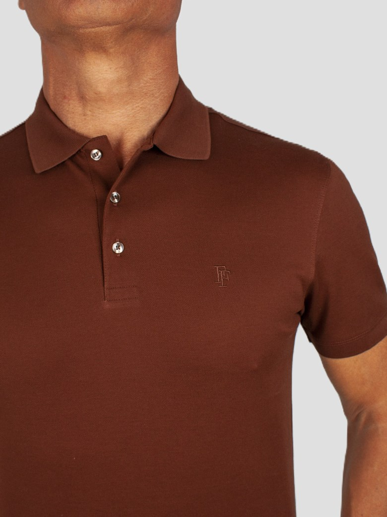 Regular Fit Merserize Koyu Kahve Polo Yaka Tişört