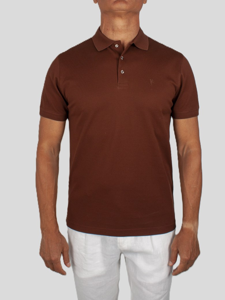 Regular Fit Merserize Koyu Kahve Polo Yaka Tişört