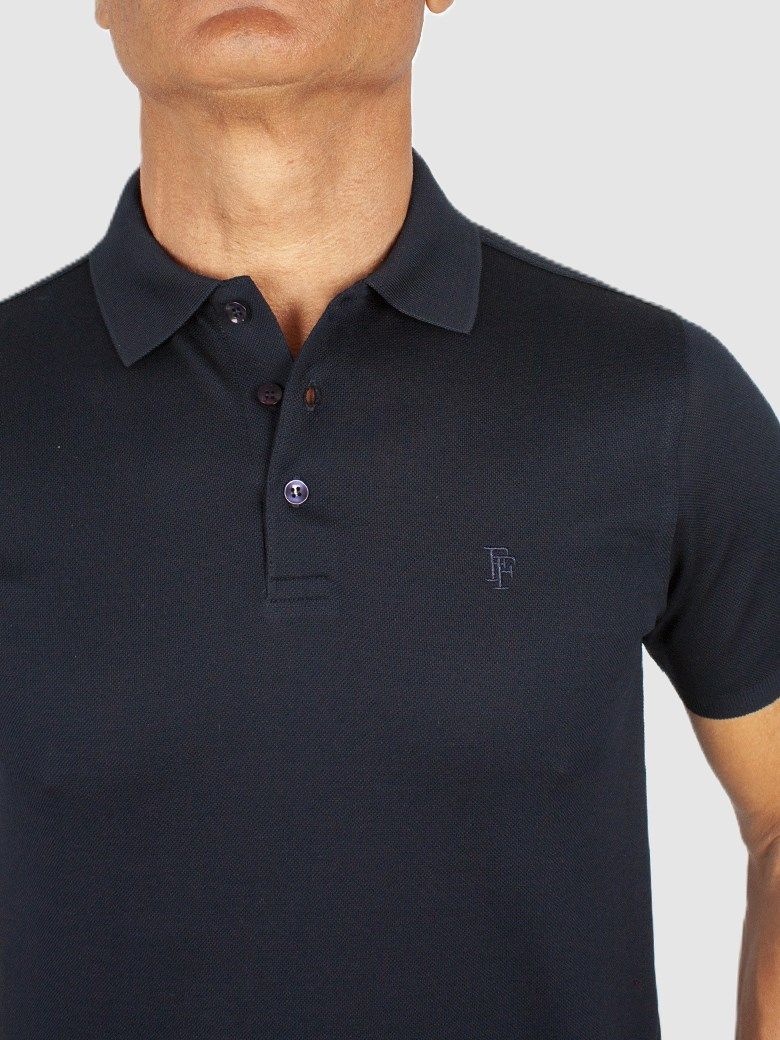 Regular Fit Merserize Lacivert Polo Yaka Tişört
