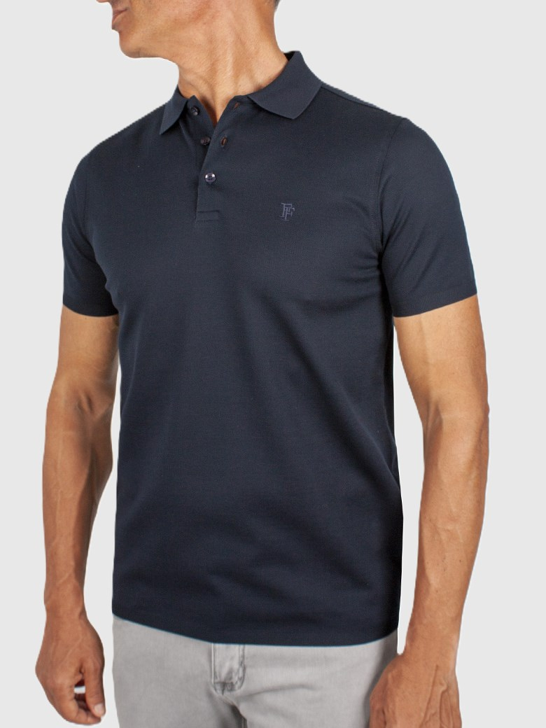 Regular Fit Merserize Lacivert Polo Yaka Tişört