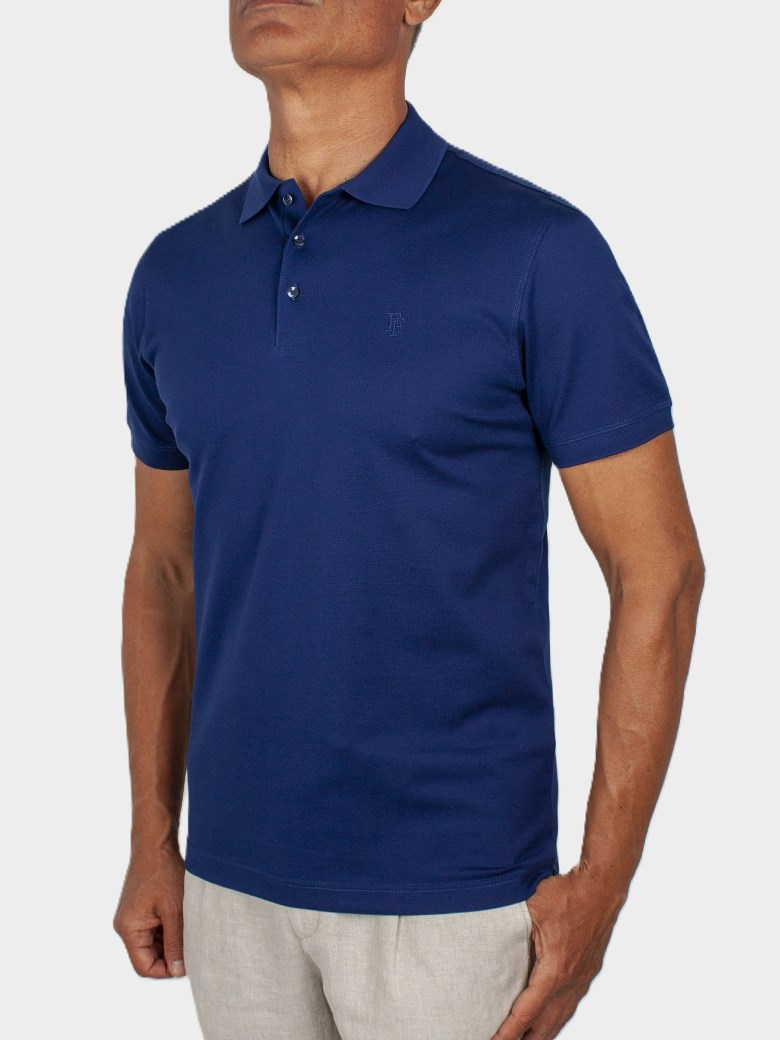 Regular Fit Merserize Lacivert Polo Yaka Tişört