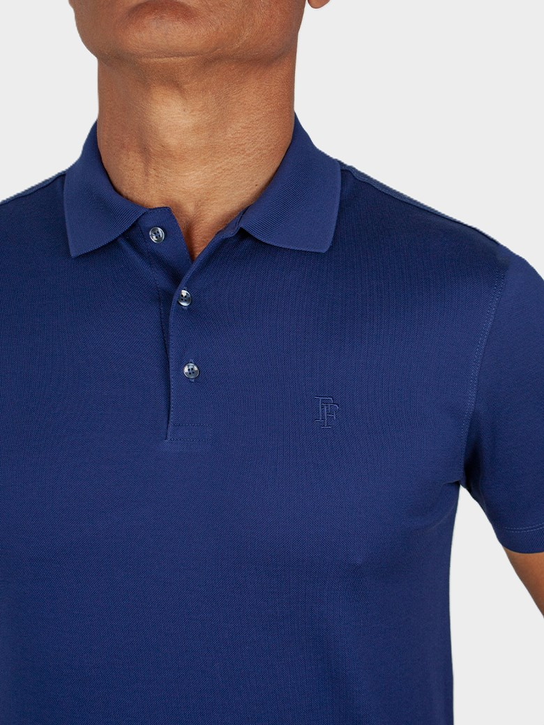 Regular Fit Merserize Lacivert Polo Yaka Tişört