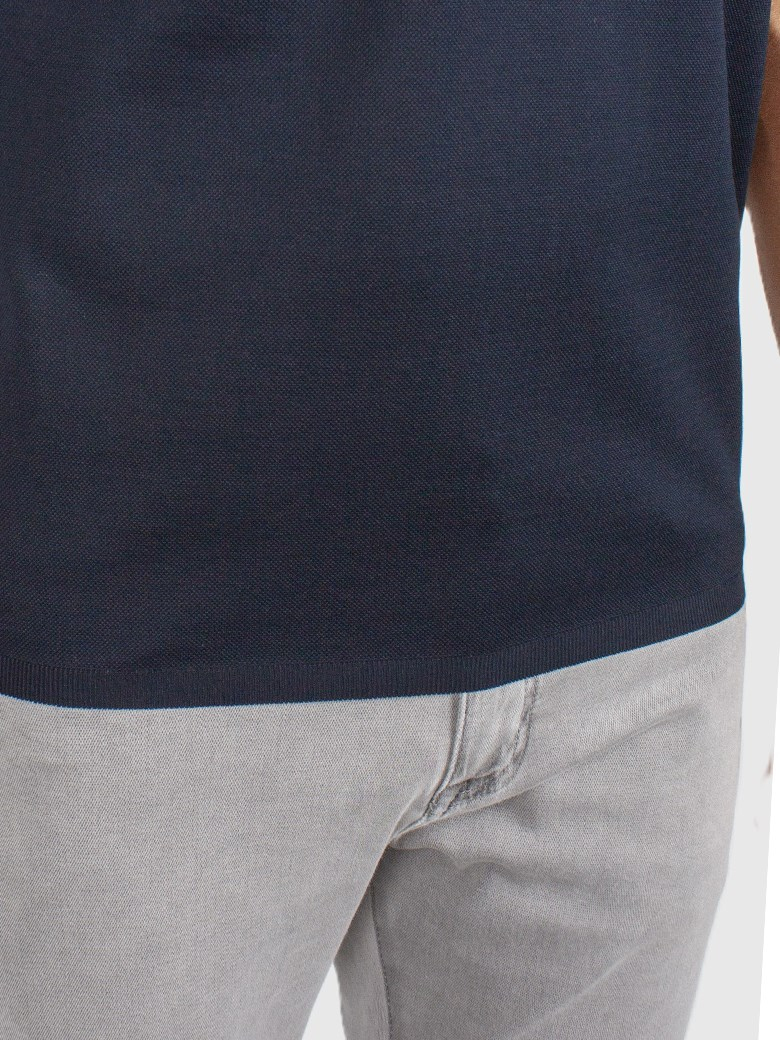 Regular Fit Merserize Lacivert Polo Yaka Tişört