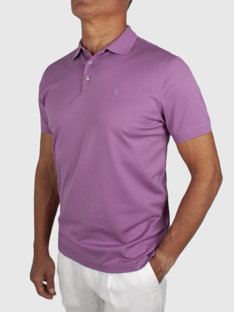 Regular Fit Merserize Lila Polo Yaka Tişört
