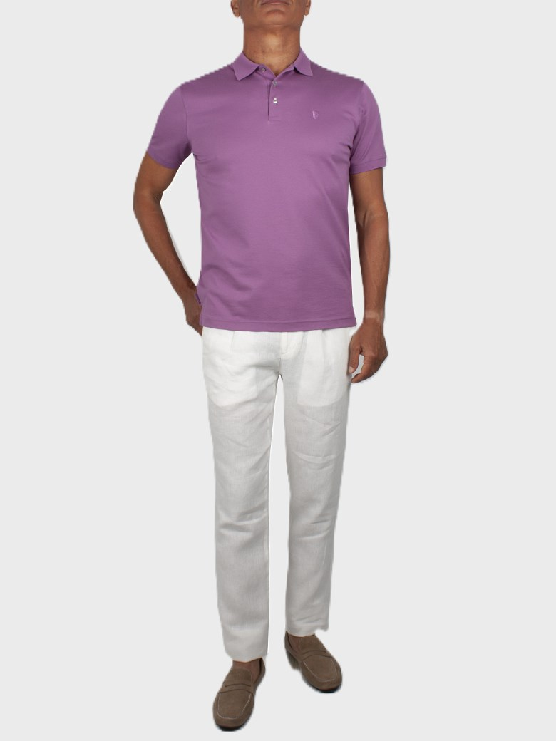 Regular Fit Merserize Lila Polo Yaka Tişört
