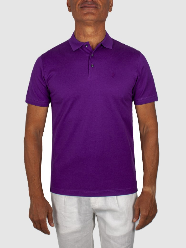 Regular Fit Merserize Mor Polo Yaka Tişört