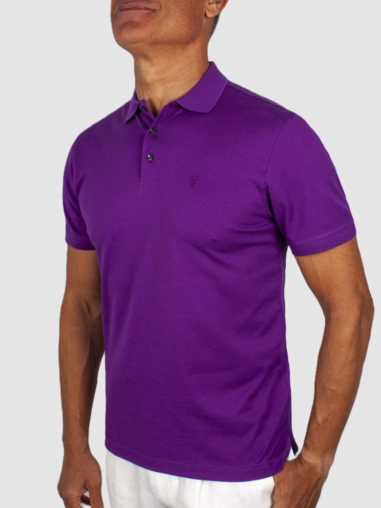 Regular Fit Merserize Mor Polo Yaka Tişört