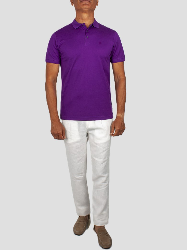 Regular Fit Merserize Mor Polo Yaka Tişört