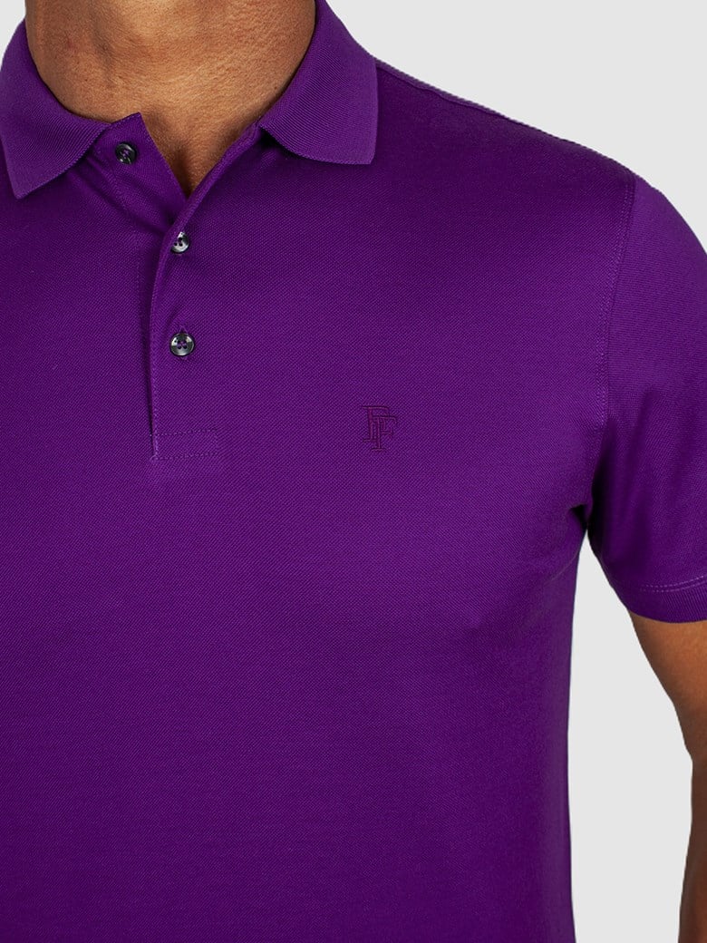 Regular Fit Merserize Mor Polo Yaka Tişört